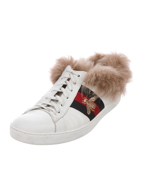 gucci sneakers lippen|gucci fur sneakers women's.